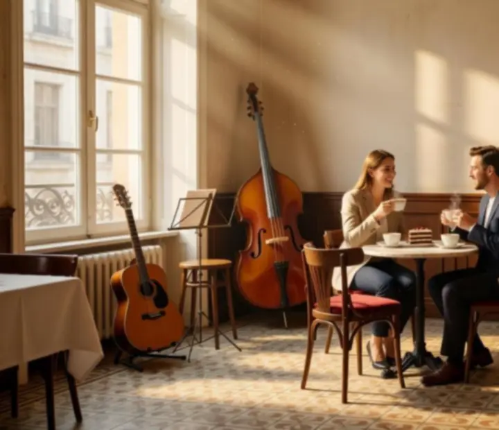 Live Acoustic Sunday w jasnym wnętrzu bistro Widorastella